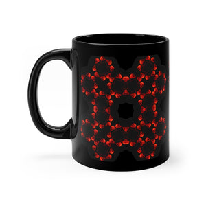 X Skull Flower Black mug 11oz - SkySkull Art