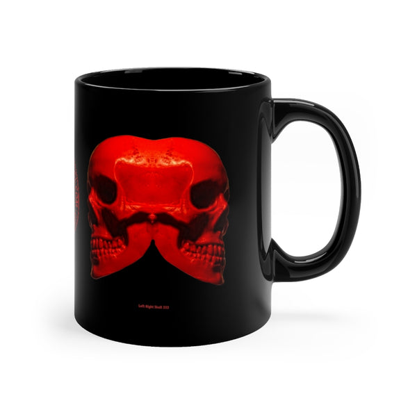 Left Right Skull 333 Black mug 11oz - SkySkull Art