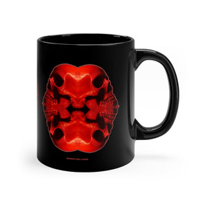 Quadruple Skull Cluster Black mug 11oz - SkySkull Art