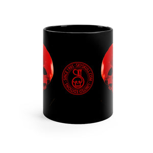 Heart Skull 737 Black mug 11oz - SkySkull Art