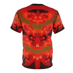 Laugh Skull Shield Unisex All Over Printed Cut & Sew Tee - SkySkull Art