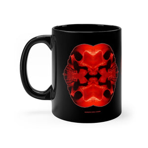 Quadruple Skull Cluster Black mug 11oz - SkySkull Art