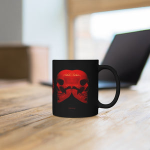 Left Right Skull 333 Black mug 11oz - SkySkull Art