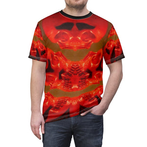 Laugh Skull Shield Unisex All Over Printed Cut & Sew Tee - SkySkull Art