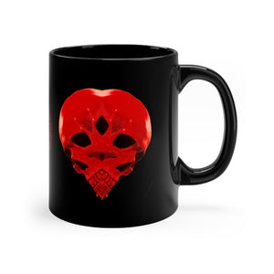 Heart Skull 737 Black mug 11oz - SkySkull Art