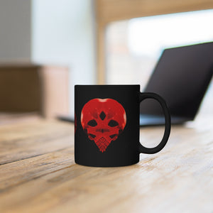 Heart Skull 737 Black mug 11oz - SkySkull Art