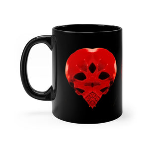 Heart Skull 737 Black mug 11oz - SkySkull Art