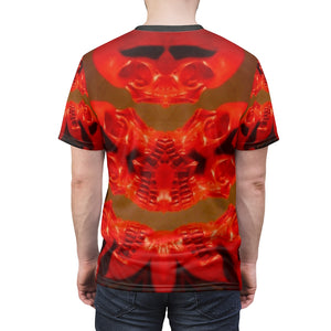 Laugh Skull Shield Unisex All Over Printed Cut & Sew Tee - SkySkull Art