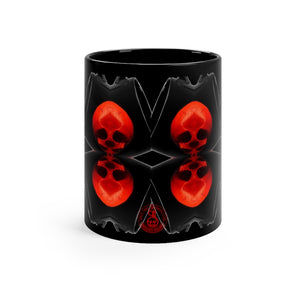 Up Down We Are Skulls Black mug 11oz - SkySkull Art