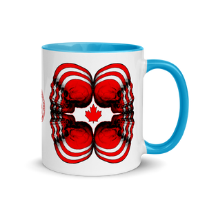 Skull World Canadian Flag Mug with Color 11oz - SkySkull Art