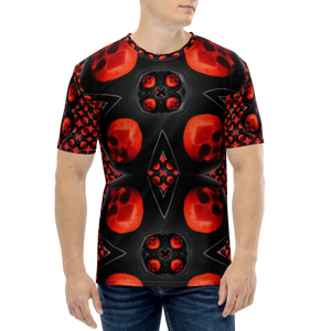 Ultimate Skull Shield Red Black AOP T-shirt - SkySkull Art