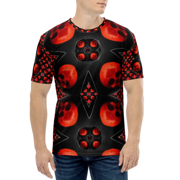 Ultimate Skull Shield Red Black AOP T-shirt - SkySkull Art