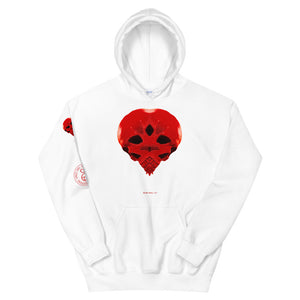 Heart Skull 737  Printed on Front, Back and Sleeve, Unisex Hoodie - SkySkull Art