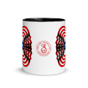 Skull World USA Flag Mug with Color 11oz - SkySkull Art