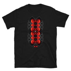 X Skull Spinal   Unisex T-Shirt Printed on Front + Logo on Back - SkySkull Art