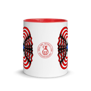 Skull World USA Flag Mug with Color 11oz - SkySkull Art