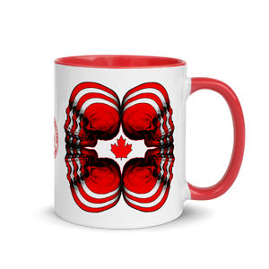 Skull World Canadian Flag Mug with Color 11oz - SkySkull Art