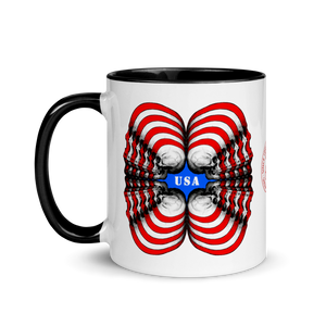 Skull World USA Flag Mug with Color 11oz - SkySkull Art