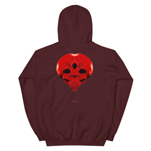 Heart Skull 737  Printed on Front, Back and Sleeve, Unisex Hoodie - SkySkull Art