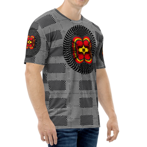 Smooth Hypnotic Skull German Flag  AOP T-shirt - SkySkull Art