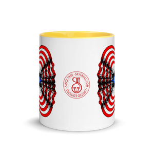 Skull World USA Flag Mug with Color 11oz - SkySkull Art