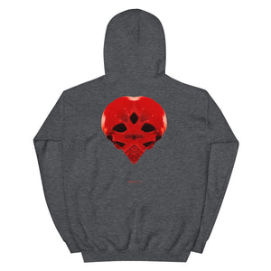 Heart Skull 737  Printed on Front, Back and Sleeve, Unisex Hoodie - SkySkull Art