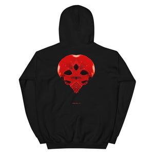 Heart Skull 737  Printed on Front, Back and Sleeve, Unisex Hoodie - SkySkull Art