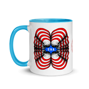 Skull World USA Flag Mug with Color 11oz - SkySkull Art