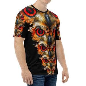 Owl Eyes See Skull  on Black  AOP T-shirt - SkySkull Art