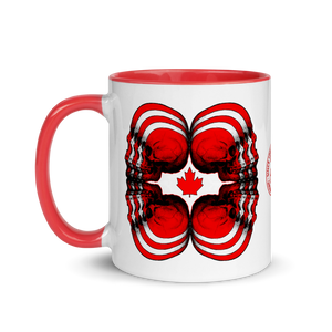 Skull World Canadian Flag Mug with Color 11oz - SkySkull Art