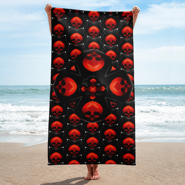 Not Too Dark Perfect Cross  Beach Towel - SkySkull Art