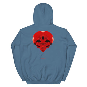 Heart Skull 737  Printed on Front, Back and Sleeve, Unisex Hoodie - SkySkull Art