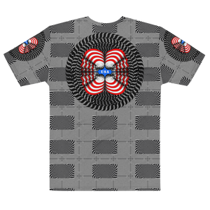 Smooth Hypnotic Skull USA Flag  AOP T-shirt - SkySkull Art