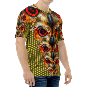 Owl Eyes See Skull  Hypnotic Circles with Yellow AOP T-shirt - SkySkull Art