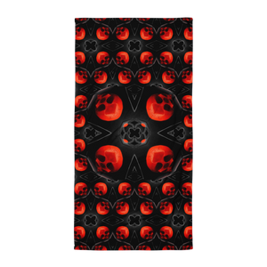 X Skull X Shield  Beach Towel - SkySkull Art