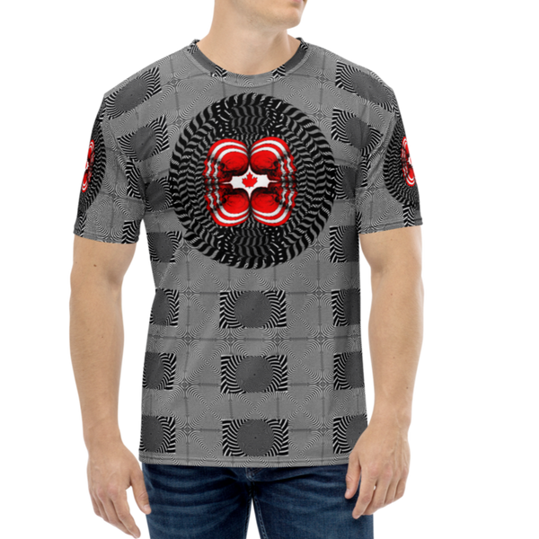 Smooth Hypnotic Skull Canadian Flag  AOP T-shirt - SkySkull Art