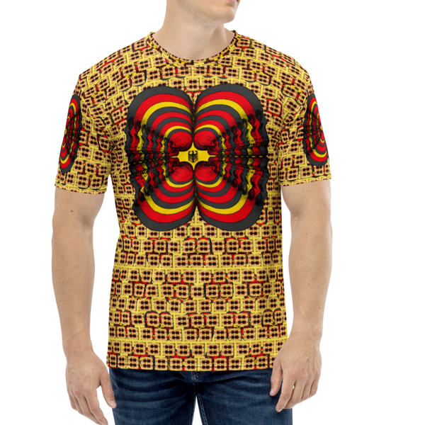 Skull World German Flag Grid  AOP T-shirt - SkySkull Art