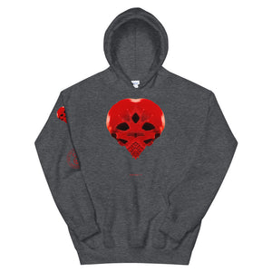 Heart Skull 737  Printed on Front, Back and Sleeve, Unisex Hoodie - SkySkull Art