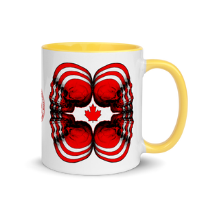 Skull World Canadian Flag Mug with Color 11oz - SkySkull Art