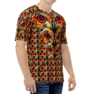 Owl Eyes See Skull Cammo Black AOP T-shirt - SkySkull Art