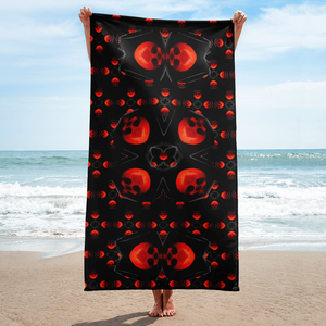 Skull X Complete, Simple Dark Summer Fun  Beach Towel - SkySkull Art