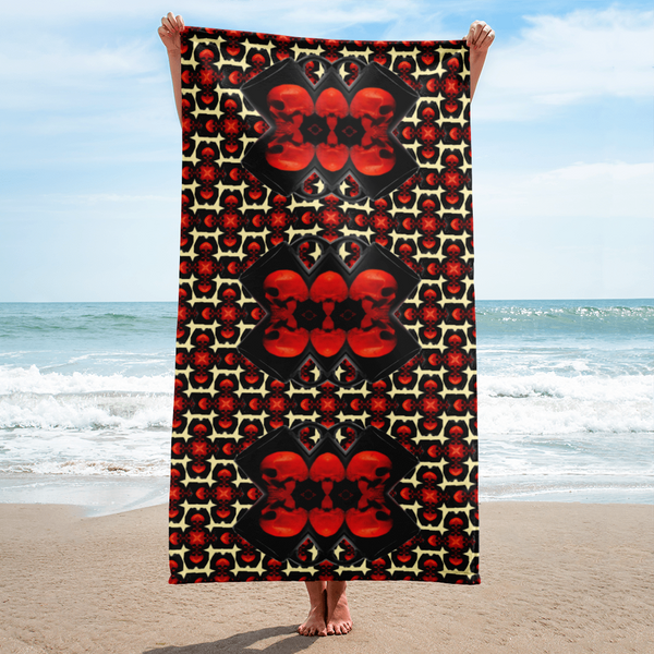 We Play Skulls   Beach Towel - SkySkull Art