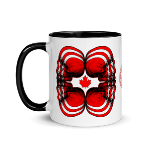 Skull World Canadian Flag Mug with Color 11oz - SkySkull Art