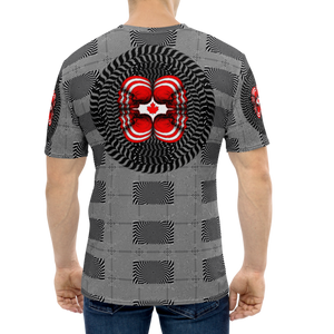 Smooth Hypnotic Skull Canadian Flag  AOP T-shirt - SkySkull Art