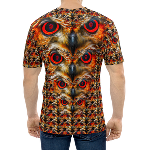 Owl Eyes See Skull Cammo Black AOP T-shirt - SkySkull Art