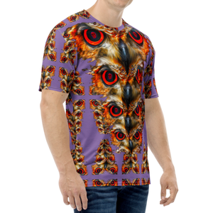 Owl Eyes See Skull  Totem on Purple  AOP T-shirt - SkySkull Art