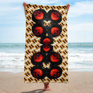 Equal Hammer X Skull,  Light Version Beach Towel - SkySkull Art