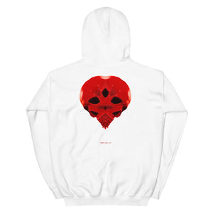 Heart Skull 737  Printed on Front, Back and Sleeve, Unisex Hoodie - SkySkull Art