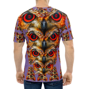 Owl Eyes See Skull  Totem on Purple  AOP T-shirt - SkySkull Art