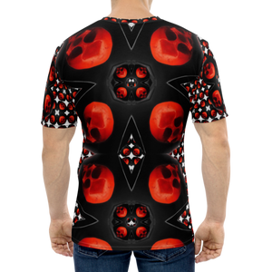 Ultimate Skull Shield Red Black Grey AOP T-shirt - SkySkull Art